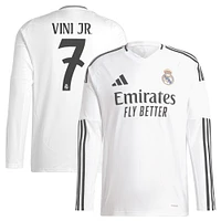 Men's adidas Vini Jr. White Real Madrid 2024/25 Home Replica Long Sleeve Player Jersey