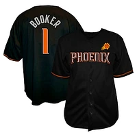 Men's Profile Devin Booker Black Phoenix Suns Big & Tall Name Number Button-Up Jersey