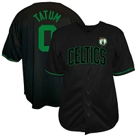 Men's Profile Jayson Tatum Black Boston Celtics Big & Tall Name Number Button-Up Jersey