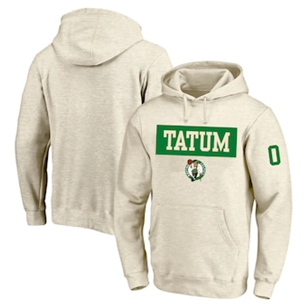 Men's Profile Jayson Tatum Cream Boston Celtics Big & Tall Player Double Face Tri-Blend Pullover Hoodie