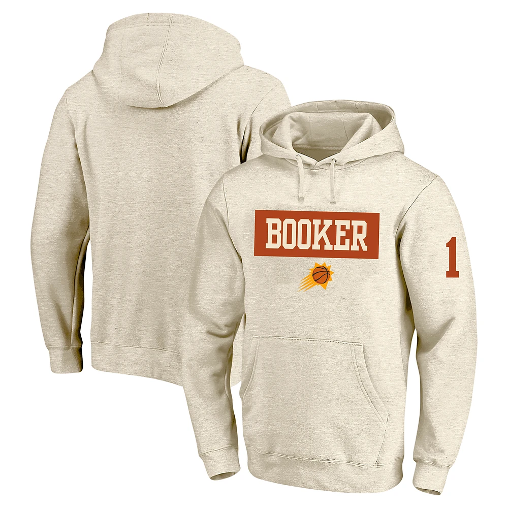 Men's Profile Devin Booker Cream Phoenix Suns Big & Tall Player Double Face Tri-Blend Pullover Hoodie