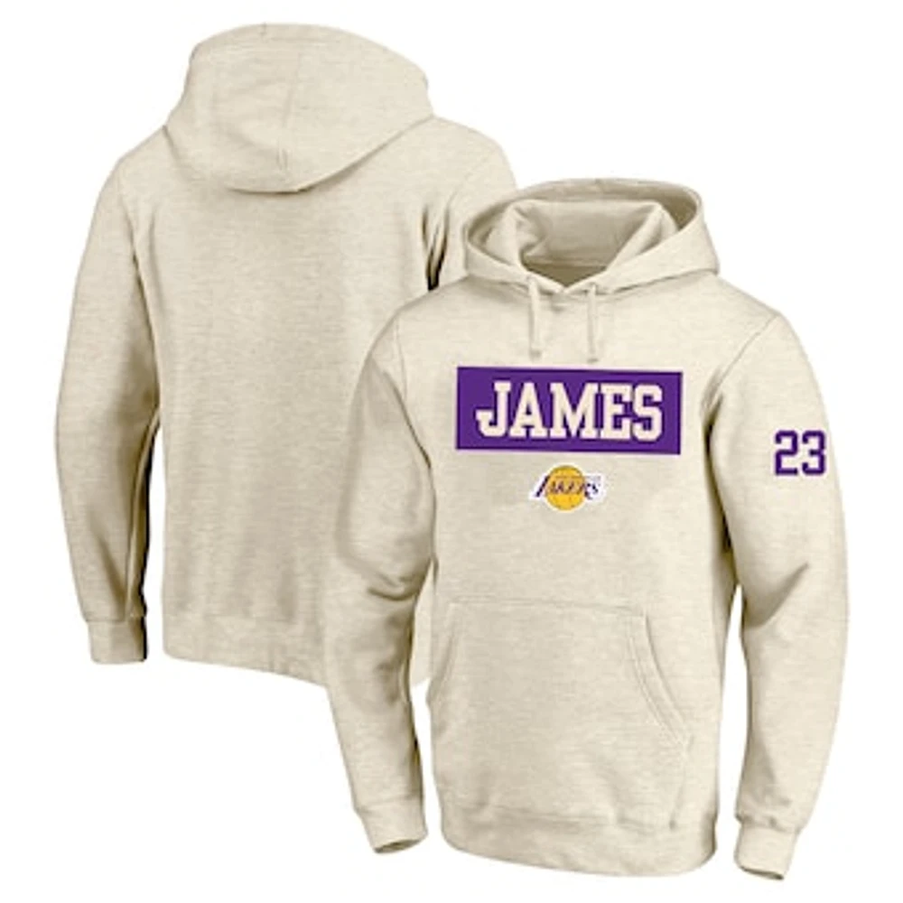 Men's Profile LeBron James Cream Los Angeles Lakers Big & Tall Player Double Face Tri-Blend Pullover Hoodie