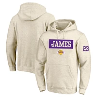 Men's Profile LeBron James Cream Los Angeles Lakers Big & Tall Player Double Face Tri-Blend Pullover Hoodie