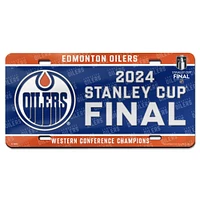 WinCraft Edmonton Oilers 2024 Western Conference Champions Laser Cut License Plate