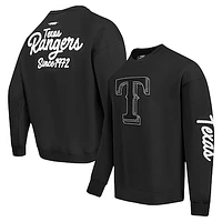 Men's Pro Standard Black Texas Rangers Paint The City Dropped Shoulder Pullover Sweatshirt