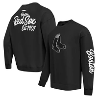 Men's Pro Standard Black Boston Red Sox Paint The City Dropped Shoulder Pullover Sweatshirt