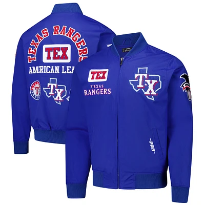 Men's Pro Standard Royal Texas Rangers Area Code Twill Full-Zip Jacket