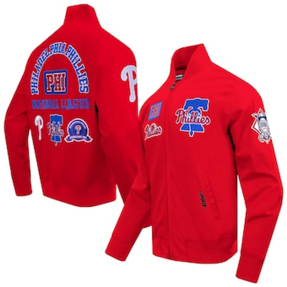 Men's Pro Standard Red Philadelphia Phillies Area Code Twill Full-Zip Jacket