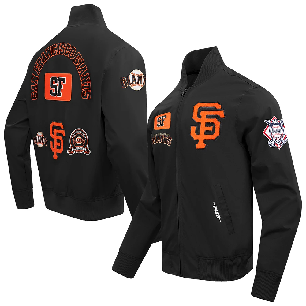 Men's Pro Standard Black San Francisco Giants Area Code Twill Full-Zip Jacket