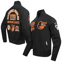 Men's Pro Standard Black Baltimore Orioles Area Code Twill Full-Zip Jacket