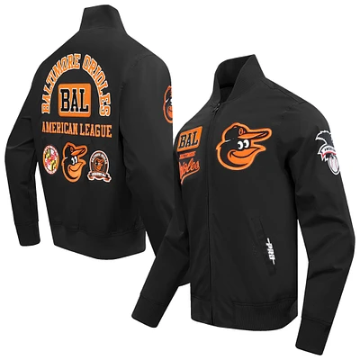 Men's Pro Standard Black Baltimore Orioles Area Code Twill Full-Zip Jacket