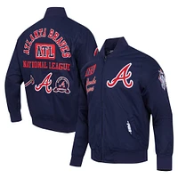 Men's Pro Standard Navy Atlanta Braves Twill Full-Zip Jacket