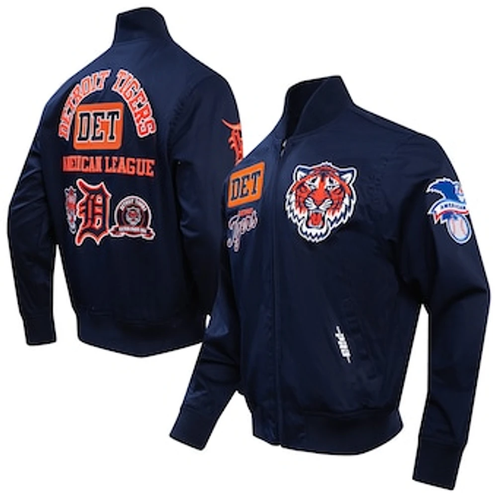 Men's Pro Standard Navy Detroit Tigers Area Code Twill Full-Zip Jacket