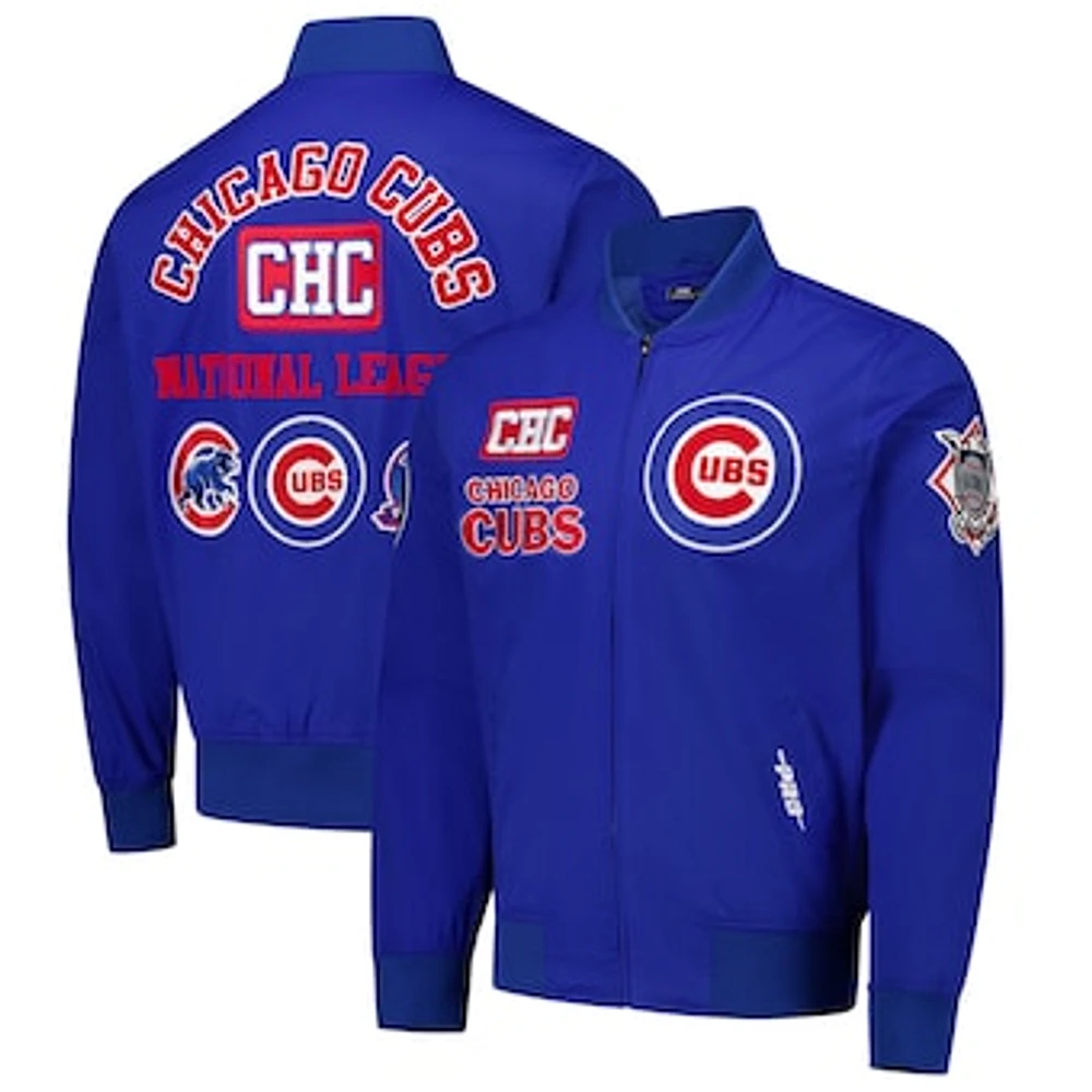 Men's Pro Standard Royal Chicago Cubs Area Code Twill Full-Zip Jacket