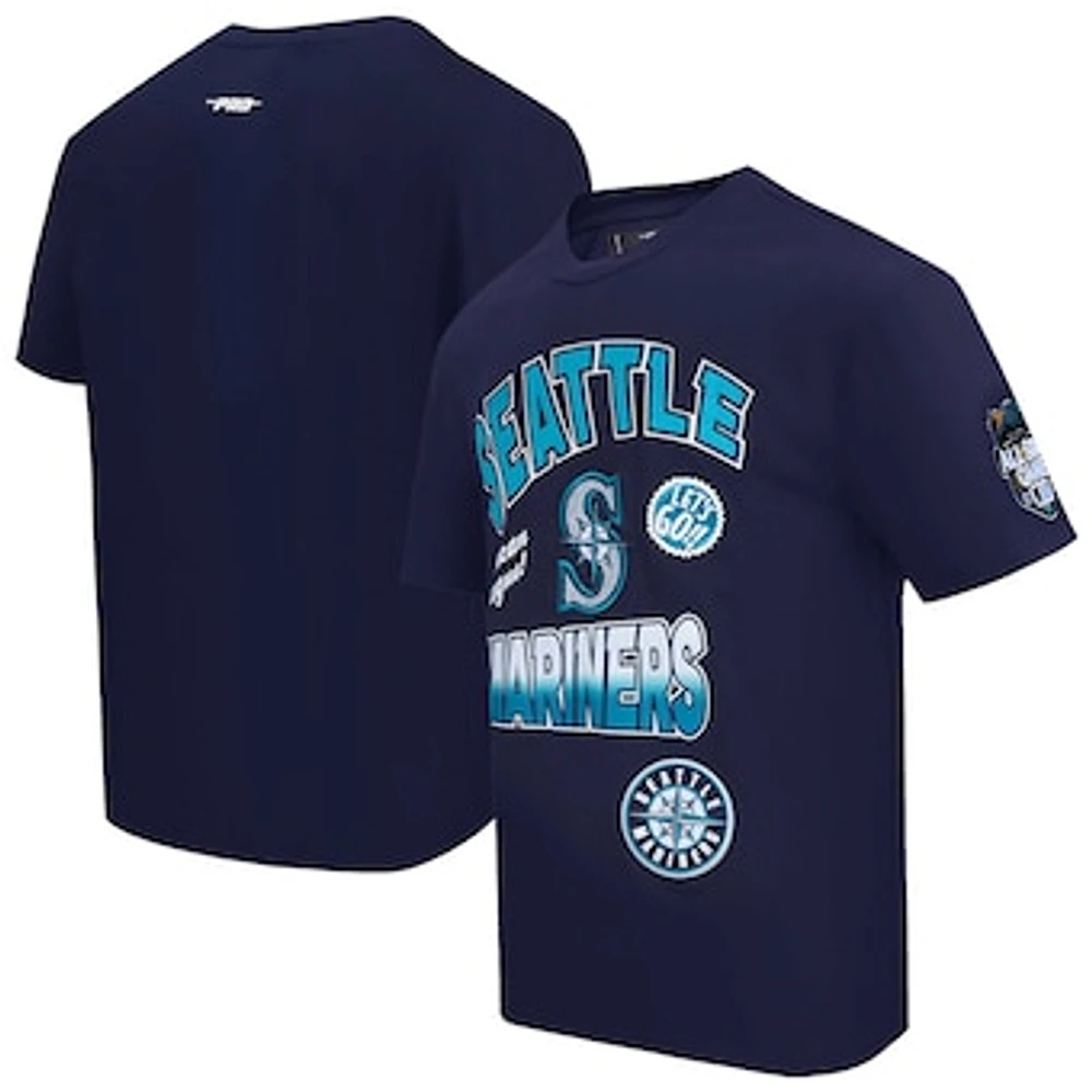 Men's Pro Standard Navy Seattle Mariners Turn It Up Dropped Shoulder T-Shirt