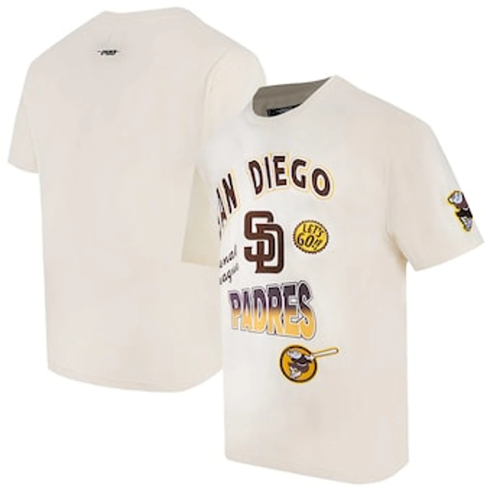 Men's Pro Standard Cream San Diego Padres Turn It Up Dropped Shoulder T-Shirt