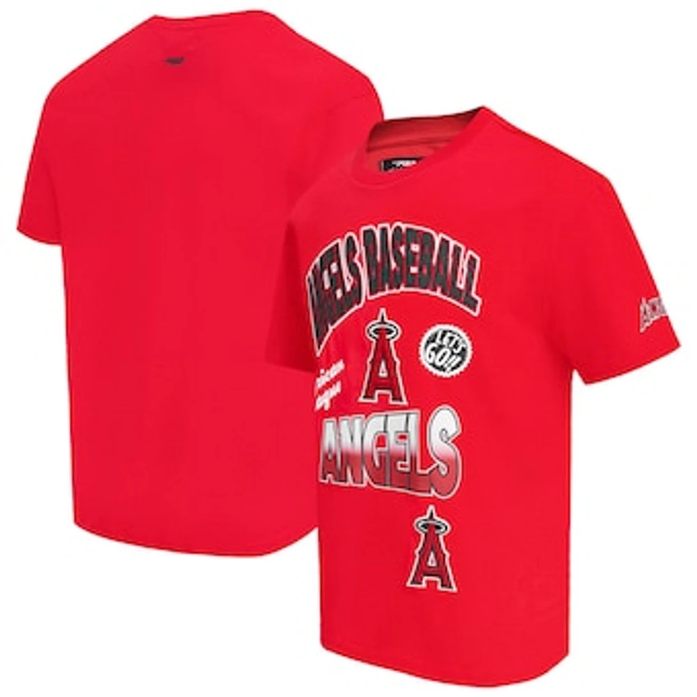 Men's Pro Standard Red Los Angeles Angels Turn It Up Dropped Shoulder T-Shirt