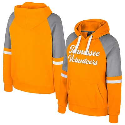 Women's Colosseum Tennessee Orange Volunteers Oversized Colorblock Pullover Hoodie