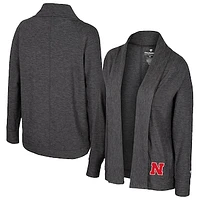 Women's Colosseum  Charcoal Nebraska Huskers Dash Cardigan