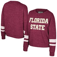 Women's Colosseum Garnet Florida State Seminoles Lost City Speckle Pullover Sweatshirt