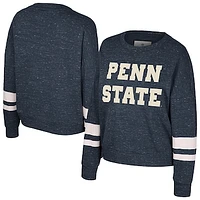 Women's Colosseum Navy Penn State Nittany Lions Lost City Speckle Pullover Sweatshirt