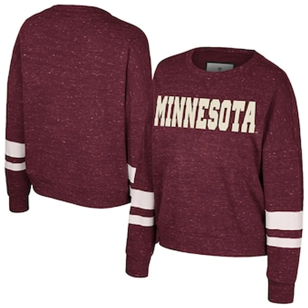 Women's Colosseum Maroon Minnesota Golden Gophers Lost City Speckle Pullover Sweatshirt