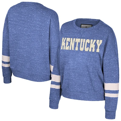 Women's Colosseum Royal Kentucky Wildcats Lost City Speckle Pullover Sweatshirt