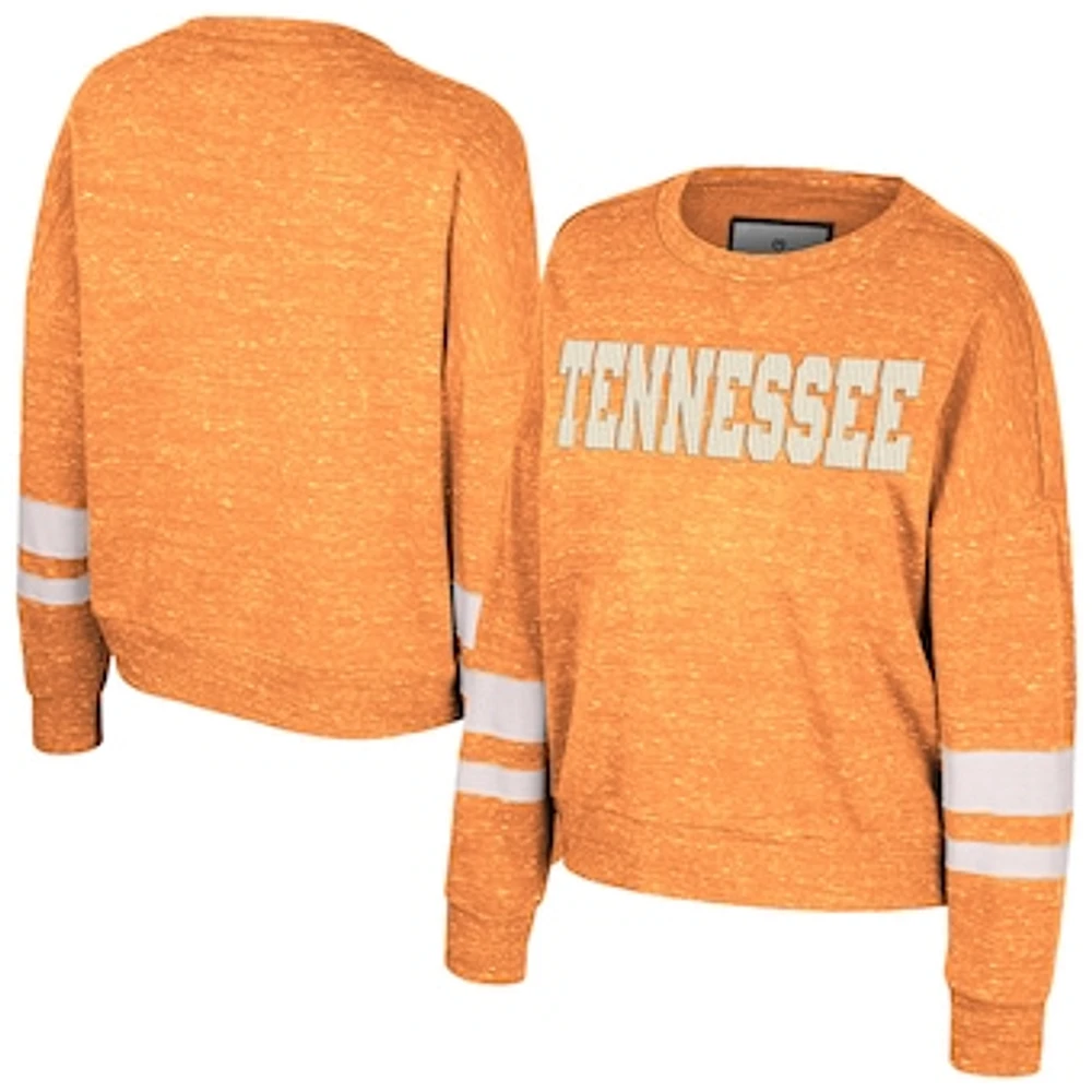 Women's Colosseum Tennessee Orange Volunteers Lost City Speckle Pullover Sweatshirt