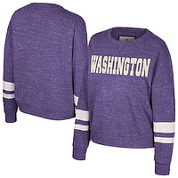 Women's Colosseum Purple Washington Huskies Lost City Speckle Pullover Sweatshirt