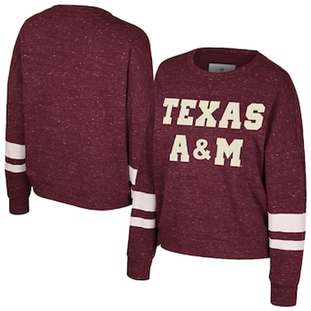 Women's Colosseum Maroon Texas A&M Aggies Lost City Speckle Pullover Sweatshirt