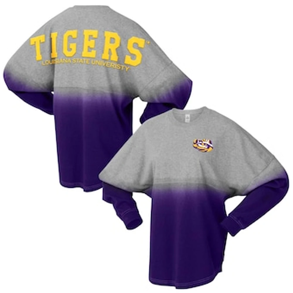 Unisex Spirit Jersey Purple/Gray LSU Tigers Ombre Long Sleeve T-Shirt