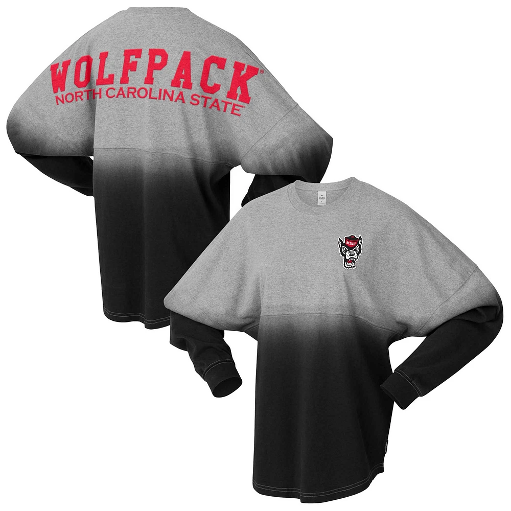 Unisex Spirit Jersey Red/Gray NC State Wolfpack Ombre Long Sleeve T-Shirt