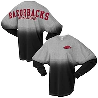 Unisex Spirit Jersey Black/Gray Arkansas Razorbacks Ombre Long Sleeve T-Shirt