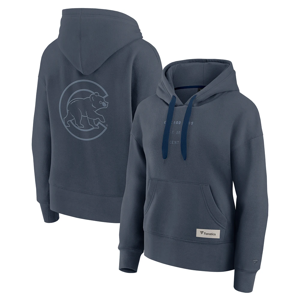 Women's Fanatics Blue Chicago Cubs Elements Future Ground Subtle Tonal Pullover Hoodie