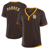 Women's Fanatics Brown San Diego Padres League Diva Star Raglan V-Neck T-Shirt