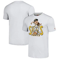 Men's Homage Paul Skenes Gray Pittsburgh Pirates Caricature Player Tri-Blend T-Shirt