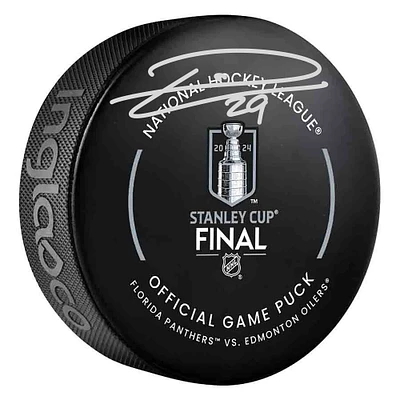 Leon Draisaitl Edmonton Oilers 2024 Stanley Cup Final Autographed Hockey Puck