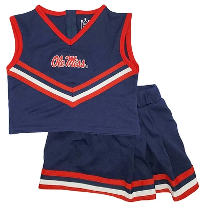 Girls Youth Navy Ole Miss Rebels 2-Piece Cheer Set