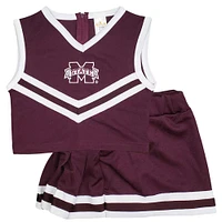 Girls Youth Maroon Mississippi State Bulldogs 2-Piece Cheer Set