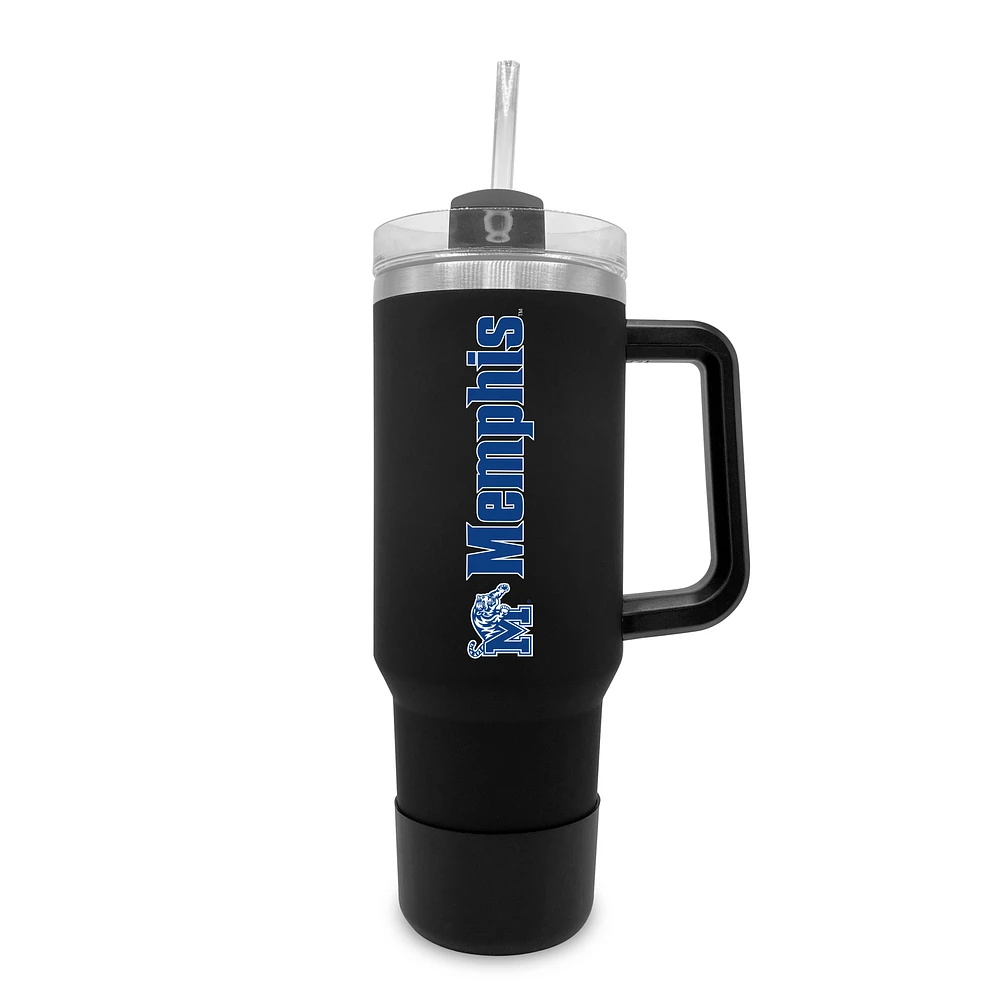 Memphis Tigers 40oz. Stainless Tumbler with Handle & Removable Straw