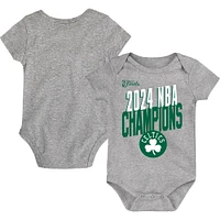 Infant Heather Gray Boston Celtics 2024 NBA Finals Champions Bodysuit