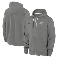 Men's Nike Charcoal Minnesota Twins Authentic Collection Travel Performance Full-Zip Hoodie