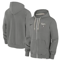 Men's Nike Charcoal Tampa Bay Rays Authentic Collection Travel Performance Full-Zip Hoodie