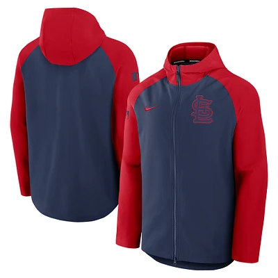 Men's Nike Navy/Red St. Louis Cardinals Authentic Collection Raglan Performance Full-Zip Jacket