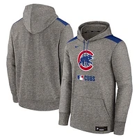 Men's Nike Heather Charcoal Chicago Cubs Authentic Collection Performance Pullover Hoodie