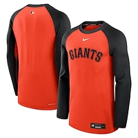 Men's Nike Orange/Black San Francisco Giants Authentic Collection Game Time Raglan Performance Long Sleeve T-Shirt