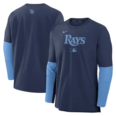 Men's Nike Navy/Light Blue Tampa Bay Rays Authentic Collection Player Lightweight Performance Long Sleeve Top
