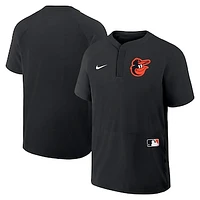 Men's Nike Black Baltimore Orioles Authentic Collection Raglan Short Sleeve Windshirt