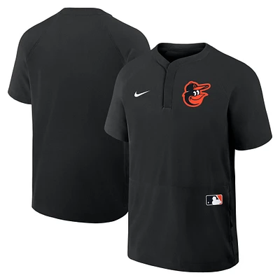 Men's Nike Black Baltimore Orioles Authentic Collection Raglan Short Sleeve Windshirt