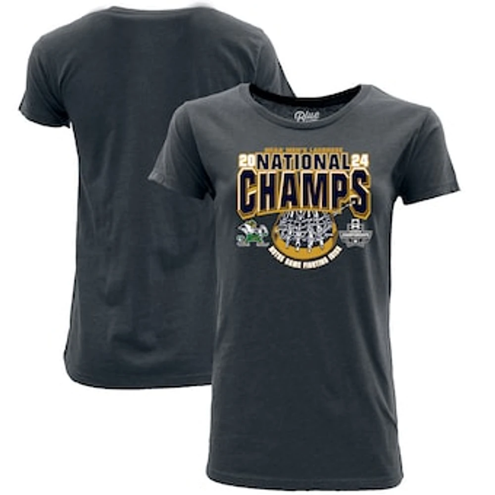 Women's Blue 84 Navy Notre Dame Fighting Irish 2024 NCAA Men's Lacrosse National Champions T-Shirt